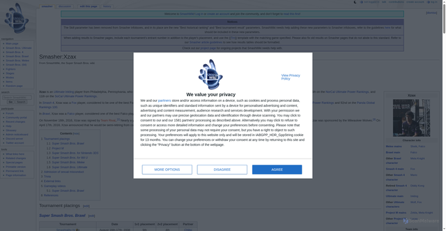 Security scan screenshot of https://www.ssbwiki.com/Smasher:Xzax