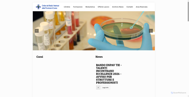 Security scan screenshot of https://www.veterinaricuneo.it/