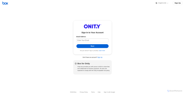 Security scan screenshot of https://phh.app.box.com