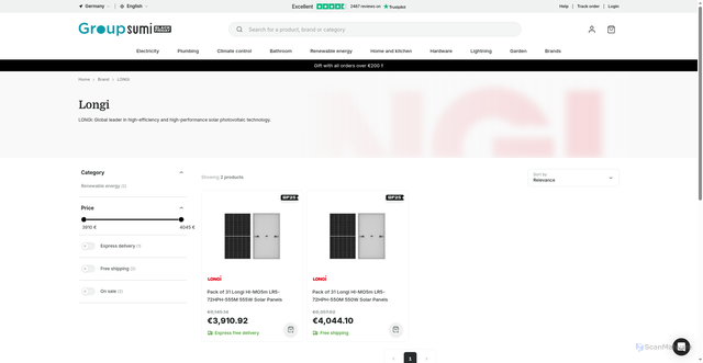 Security scan screenshot of https://groupsumi.de/en/longi?srsltid=AfmBOor0MSyk3k39_HophrcxJF9fVc_wVA5ufdtXR76r5XHUr-pQ5ta_