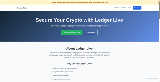 Security scan screenshot of http://v1-ledger.live/
