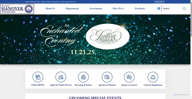 Security scan screenshot of https://hanoverboroughpa.gov/