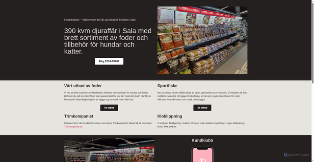 Security scan screenshot of https://foderbutiken.se