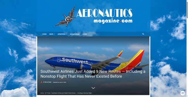 Security scan screenshot of https://aeronauticsmagazine.com/air-travel/southwest-airlines-just-added-9-new-routes-including-a-nonstop-flight-that-has-never-existed-before