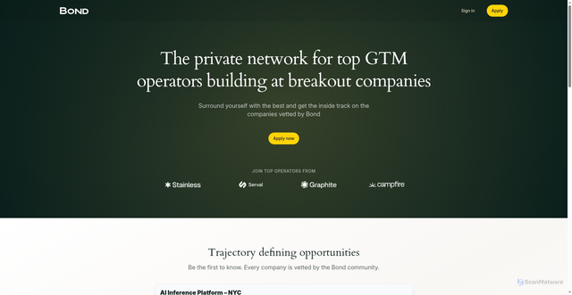 Security scan screenshot of https://joinbond.com/