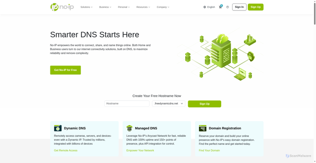 Security scan screenshot of https://www.no-ip.com