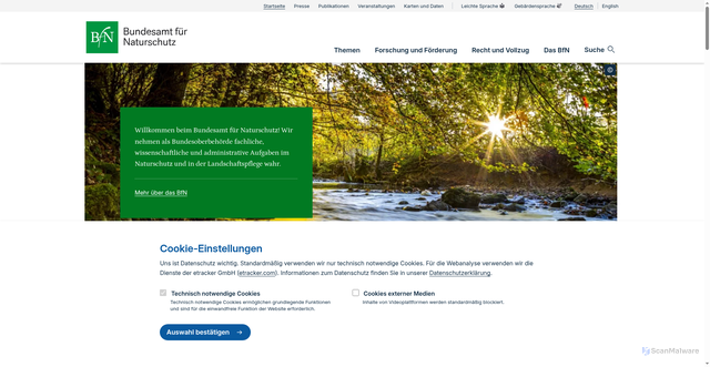 Security scan screenshot of http://www.bfn.de