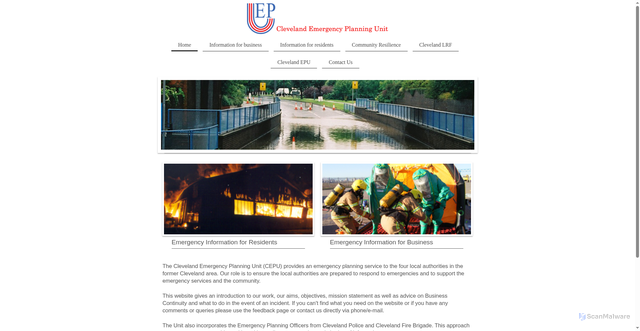 Security scan screenshot of https://www.clevelandemergencyplanning.info/