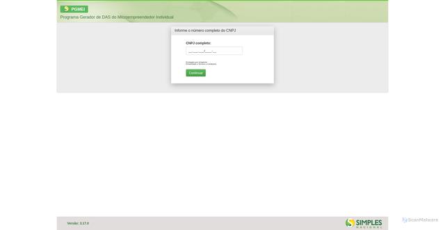 Security scan screenshot of https://www8-receitafazendagerador.com/Aplicacao/Mei/pgmei.app/index.php