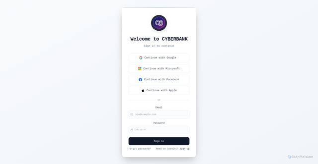 Security scan screenshot of https://cyberbanksystems.com/