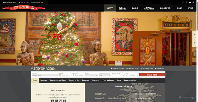 Security scan screenshot of https://www.mcmenamins.com/kennedy-school