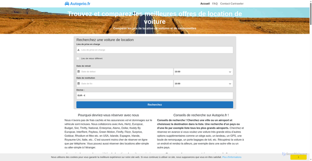 Security scan screenshot of https://autoprio.fr