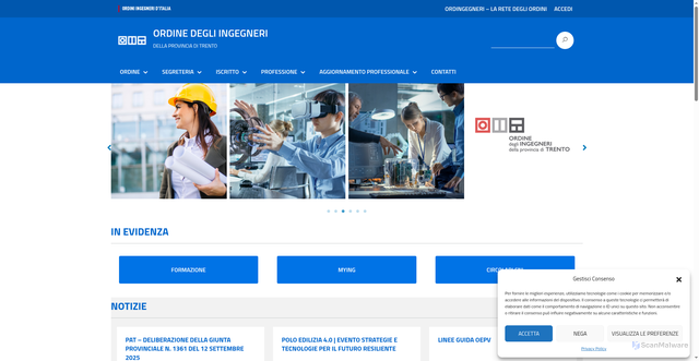 Security scan screenshot of https://trento.ordingegneri.it/
