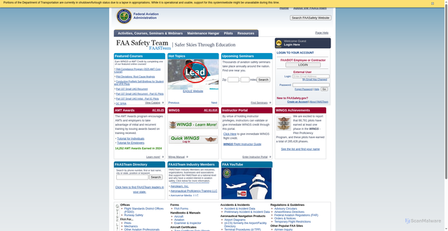 Security scan screenshot of https://www.faasafety.gov/