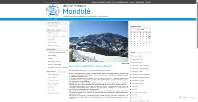 Security scan screenshot of https://www.unionemontanamondole.it/
