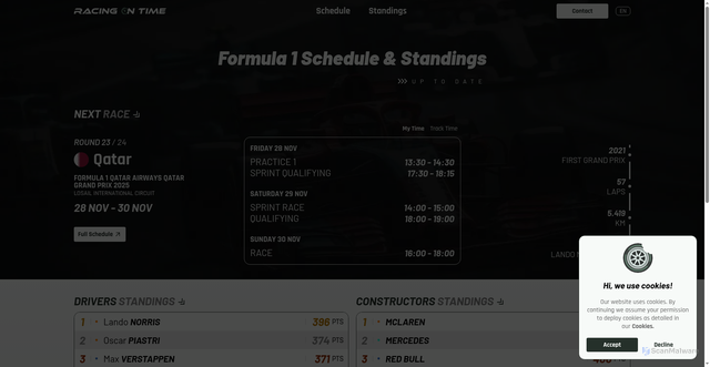 Security scan screenshot of https://racingontime.com/en/