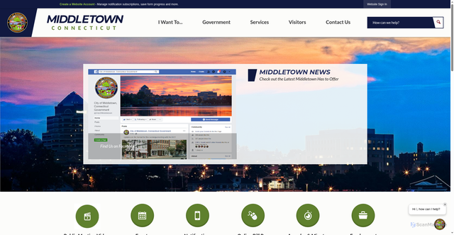 Security scan screenshot of https://middletownct.gov/