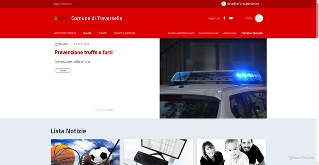 Security scan screenshot of https://www.comune.traversella.to.it