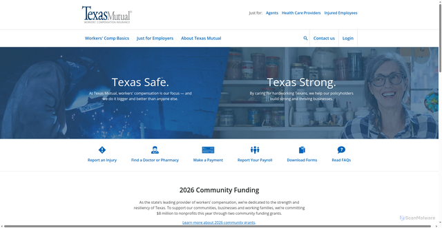 Security scan screenshot of https://texasmutual.com
