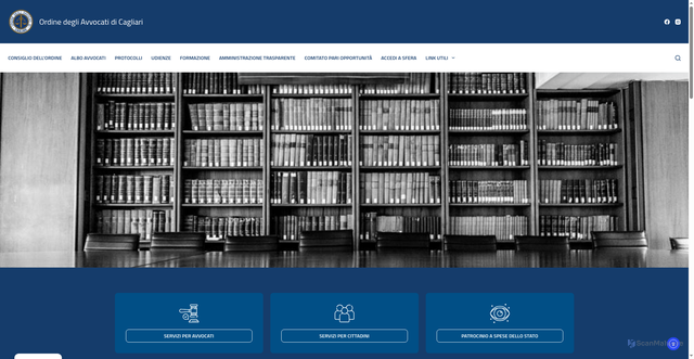 Security scan screenshot of https://www.ordineavvocaticagliari.it