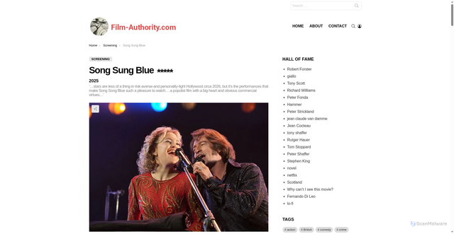 Security scan screenshot of https://film-authority.com/2026/01/01/song-sung-blue/