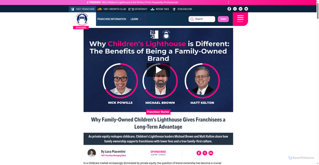 Security scan screenshot of https://1851franchise.com/childrens-lighthouse/why-family-owned-childrens-lighthouse-franchise-advantage-2730967