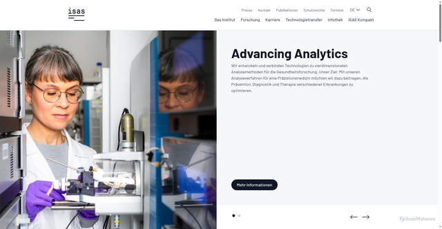 Security scan screenshot of https://www.isas.de/