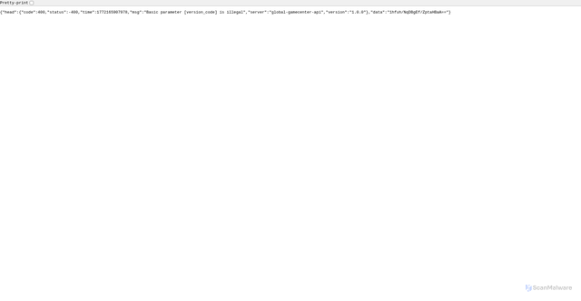 Security scan screenshot of https://api.game-sdk.com