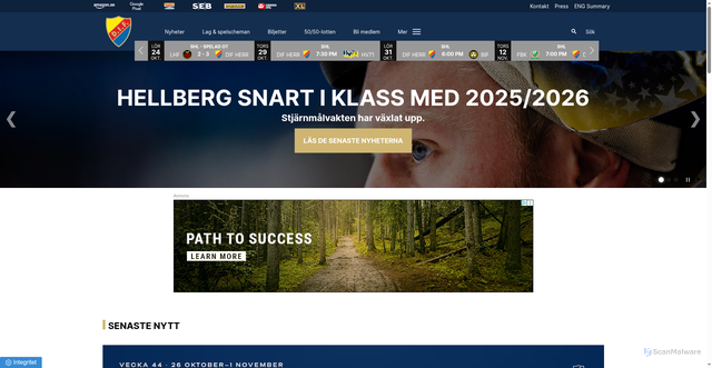 Security scan screenshot of https://difhockey.se