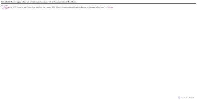 Security scan screenshot of https://pedmcheckinsw03.switzerlandnorth.cloudapp.azure.com
