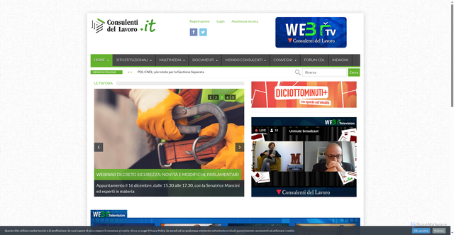 Security scan screenshot of https://www.consulentidellavoro.it/