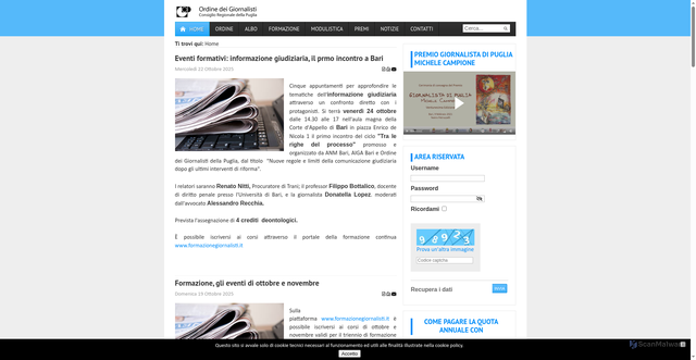 Security scan screenshot of https://www.og.puglia.it/