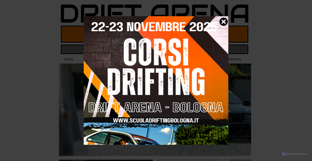 Security scan screenshot of https://www.scuoladriftingbologna.it/