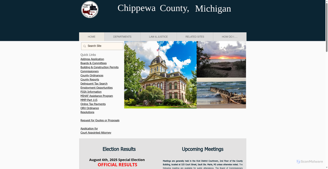 Security scan screenshot of https://www.chippewacountymi.gov/