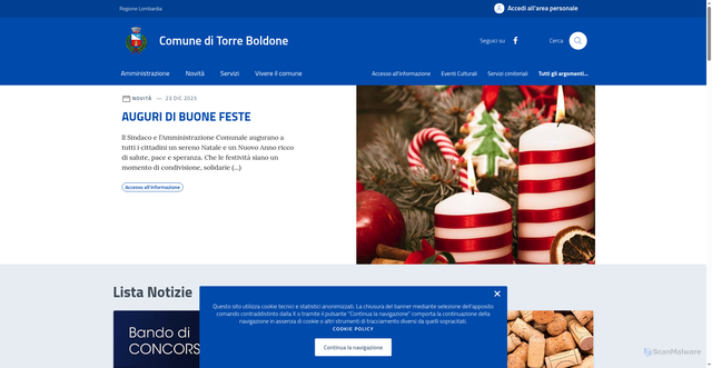 Security scan screenshot of https://comune.torreboldone.bg.it/