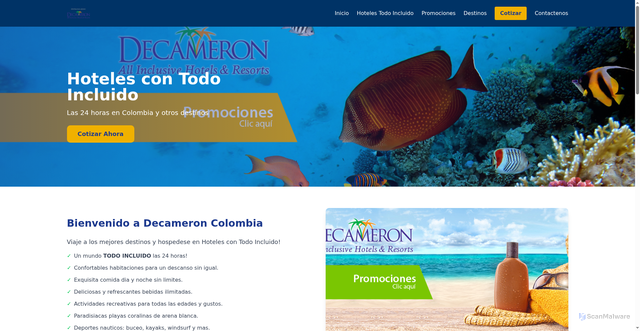 Security scan screenshot of https://decameroncolombia-new.vercel.app/