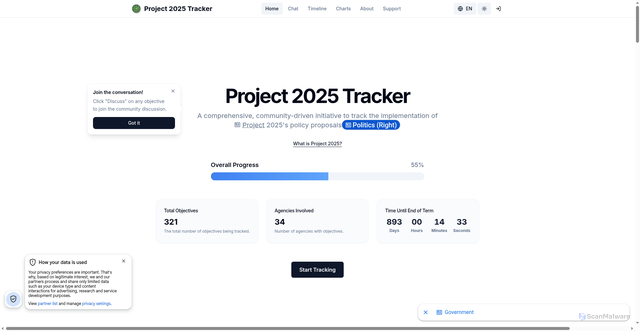 Security scan screenshot of https://www.project2025.observer/en