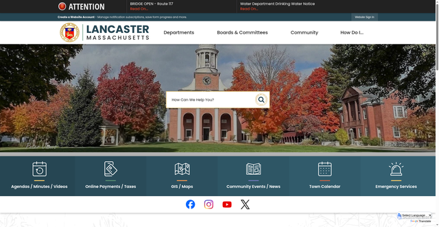 Security scan screenshot of https://www.ci.lancaster.ma.us/