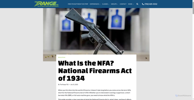 Security scan screenshot of https://www.therange702.com/blog/what-is-the-nfa-national-firearms-act-1934/