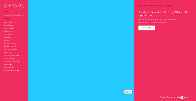 Security scan screenshot of https://aframe.io