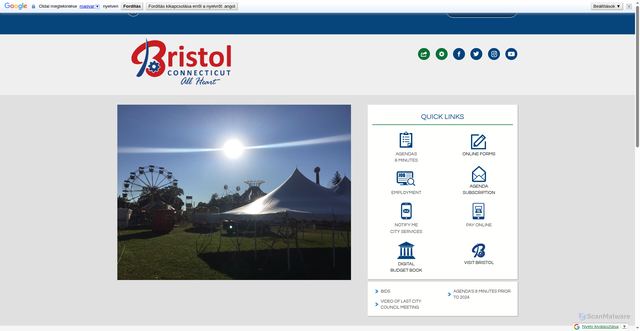 Security scan screenshot of https://www.bristolct.gov/