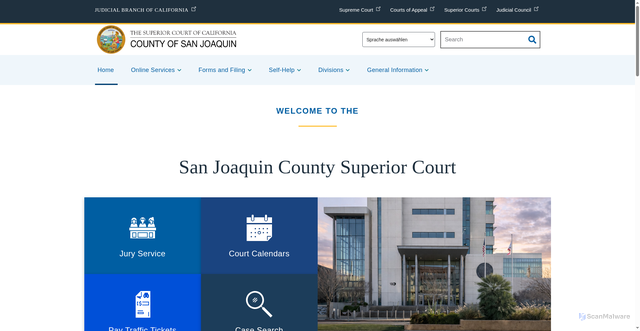 Security scan screenshot of https://www.sjcourts.org