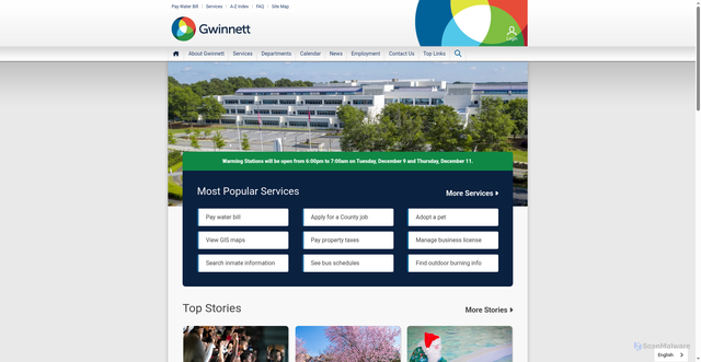 Security scan screenshot of https://www.gwinnettcounty.com/