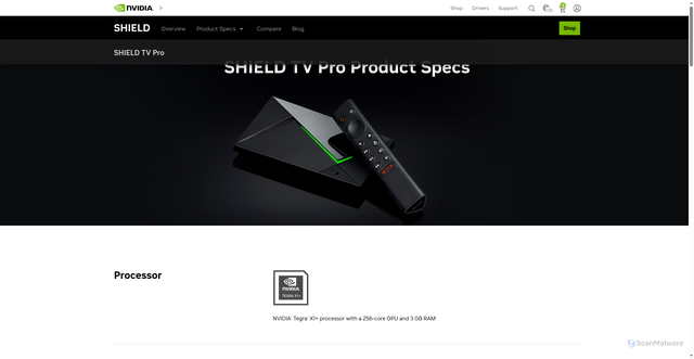 Security scan screenshot of https://www.nvidia.com/en-us/shield/shield-tv-pro/