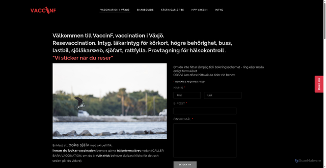 Security scan screenshot of https://vaccinf.se