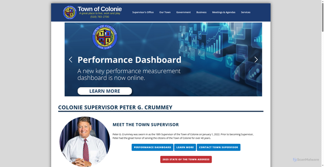 Security scan screenshot of https://townofcolonie.gov/
