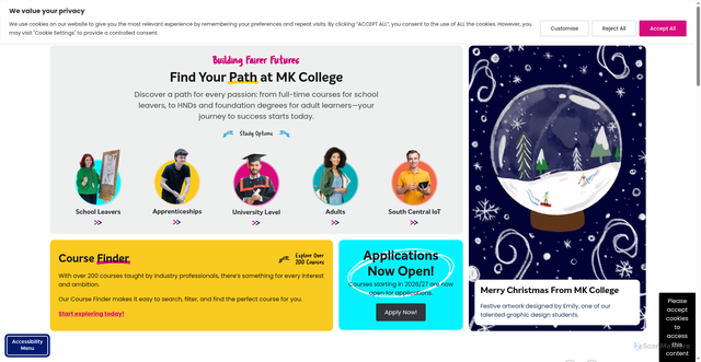 Security scan screenshot of https://mkcollege.ac.uk/