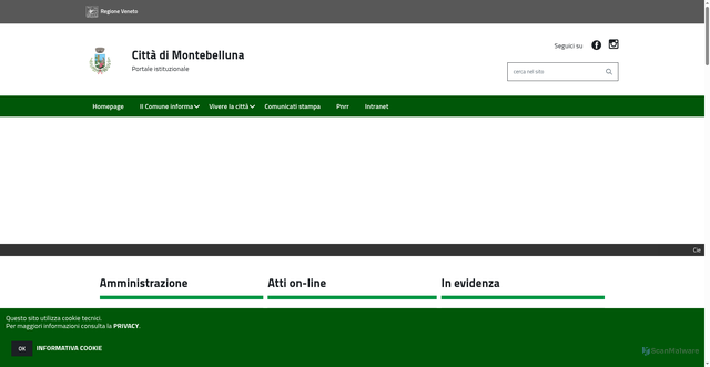 Security scan screenshot of https://www.comune.montebelluna.tv.it/hh/index.php?jvs=0&acc=1