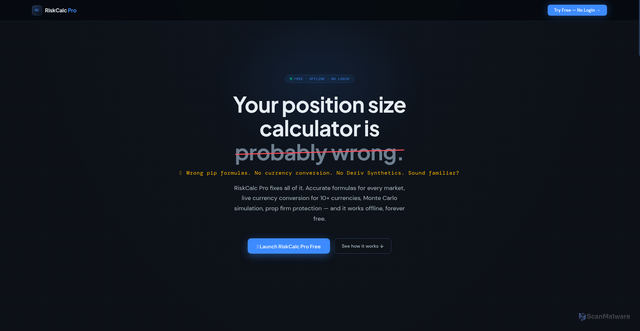 Security scan screenshot of https://proriskcalculato-paaod66mm2.edgeone.app/