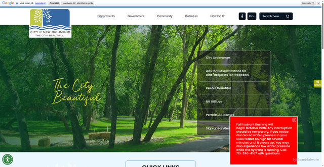 Security scan screenshot of https://newrichmondwi.gov/